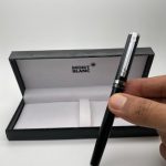 montblanc roller pen black and silver2